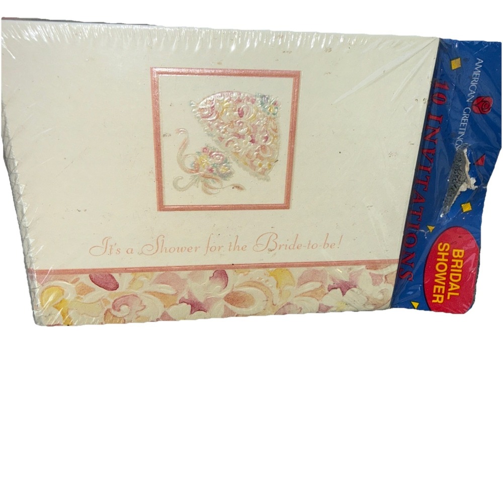 Vintage 1980s American Greetings Bridal Shower Invitations/Envelopes 10 Pack NOS